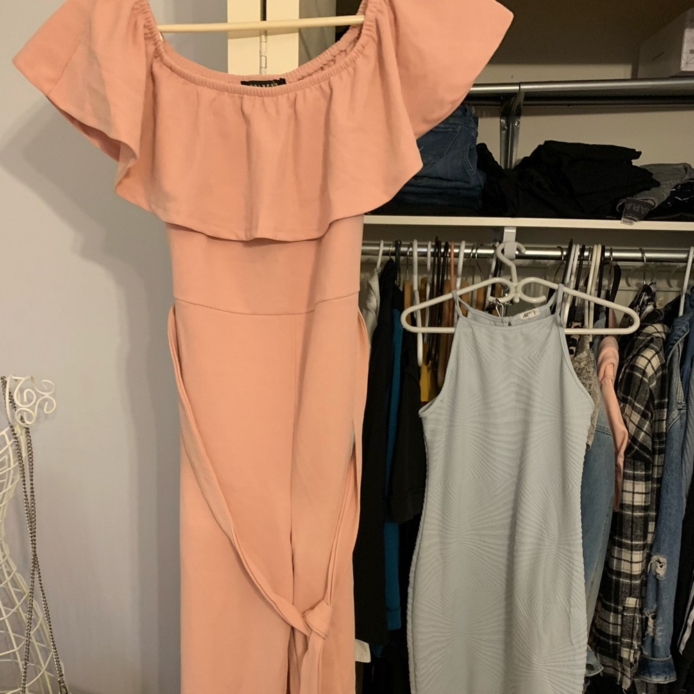 Pink off the shoulder jumper